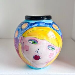 Bella Casa by Ganz Denise Ford Design 2 Faces Redhead Blonde Head Vase 7.5" Tall